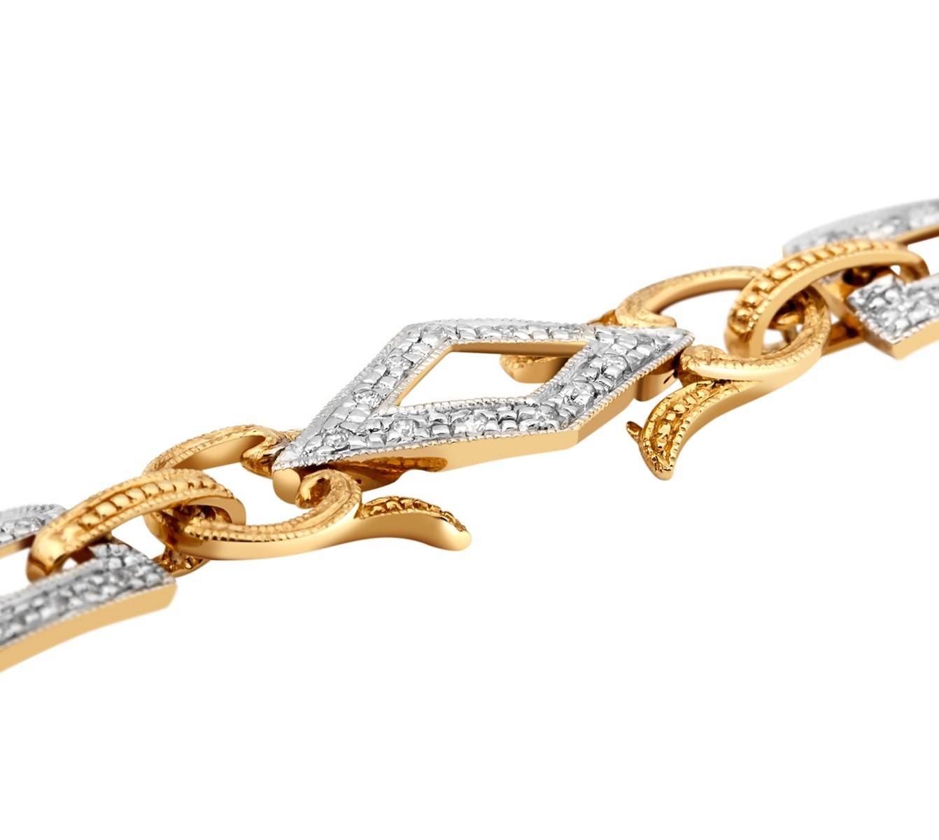 Браслет из комбинированного золота с бриллиантами (018271)