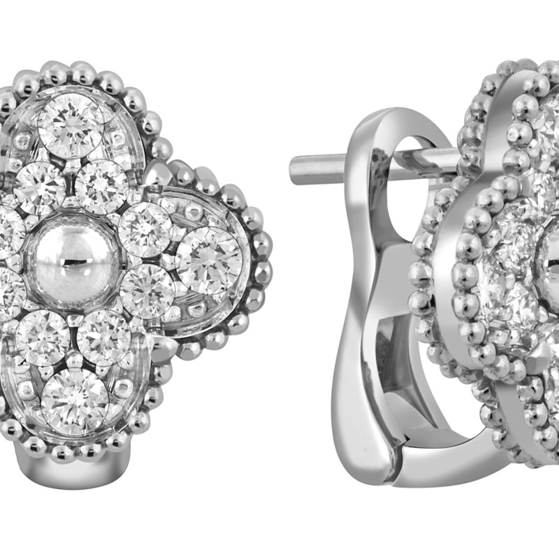 Серьги из белого золота с бриллиантами (052601)