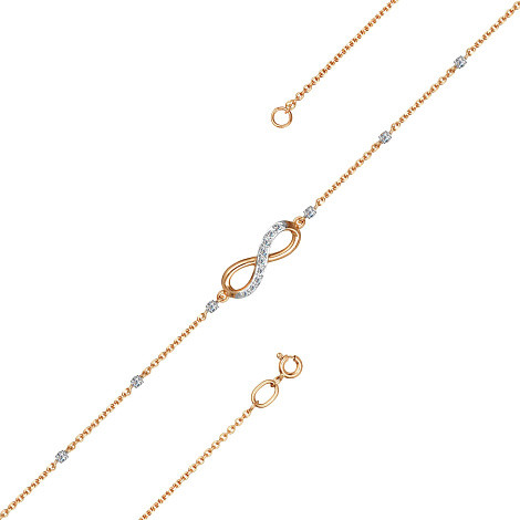 Браслет из красного золота с бриллиантами (053309)