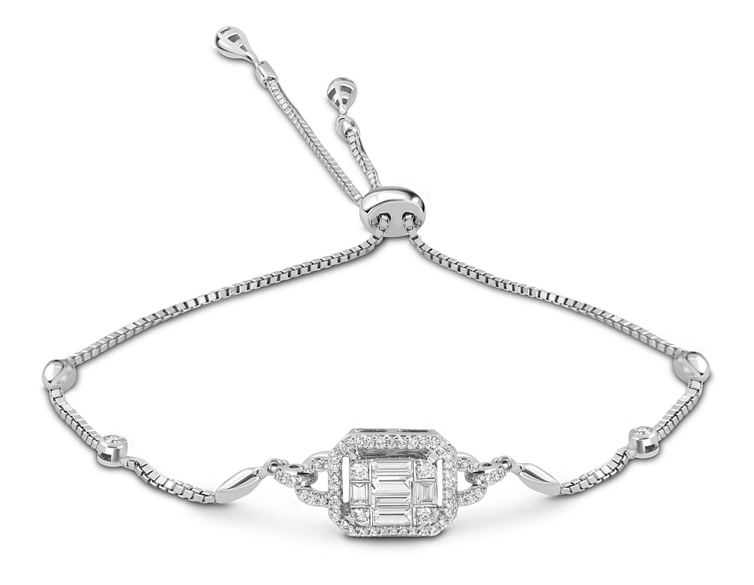 Браслет из белого золота с бриллиантами (047055)