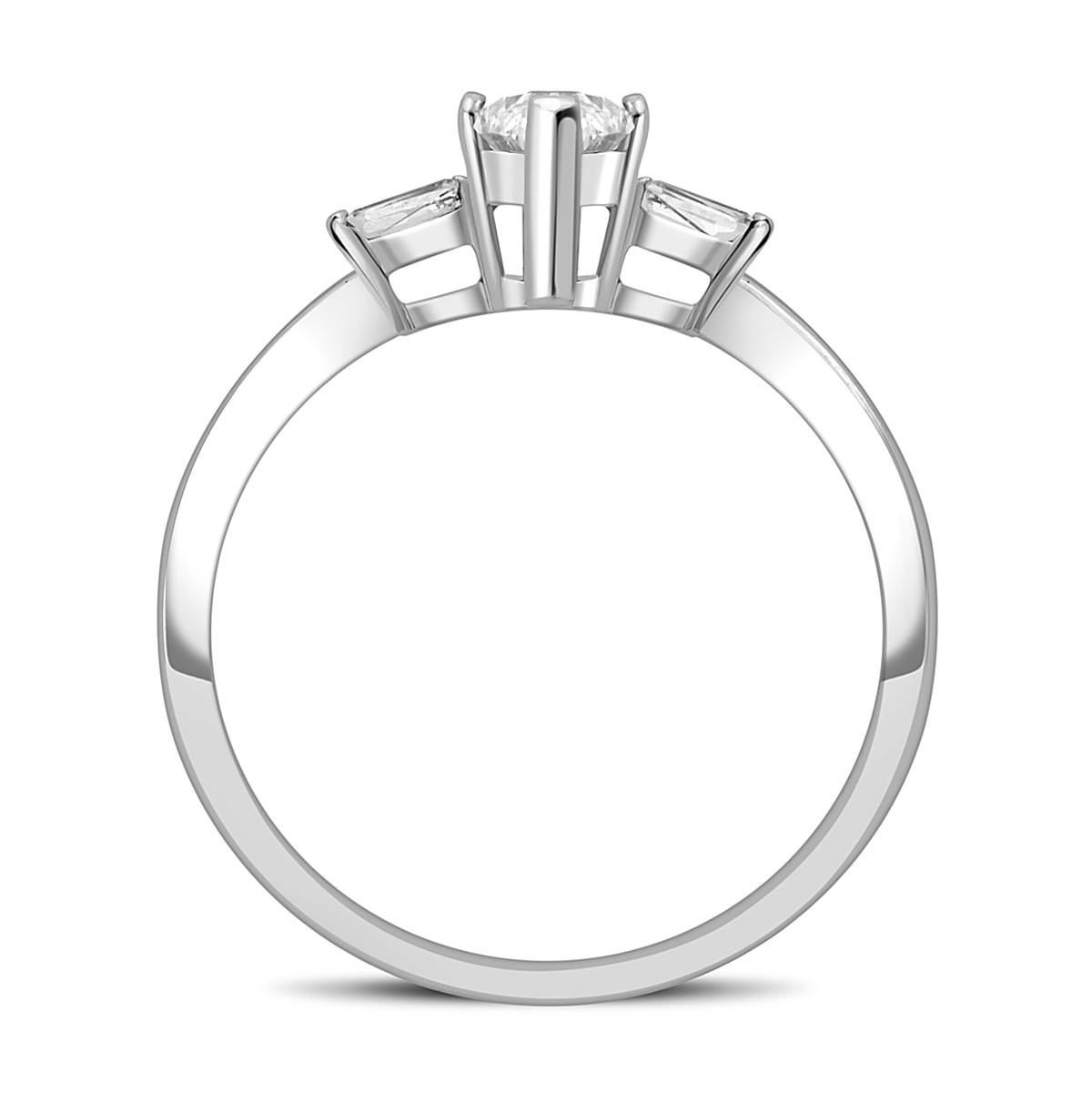 Помолвочное кольцо из белого золота с бриллиантами (049404)