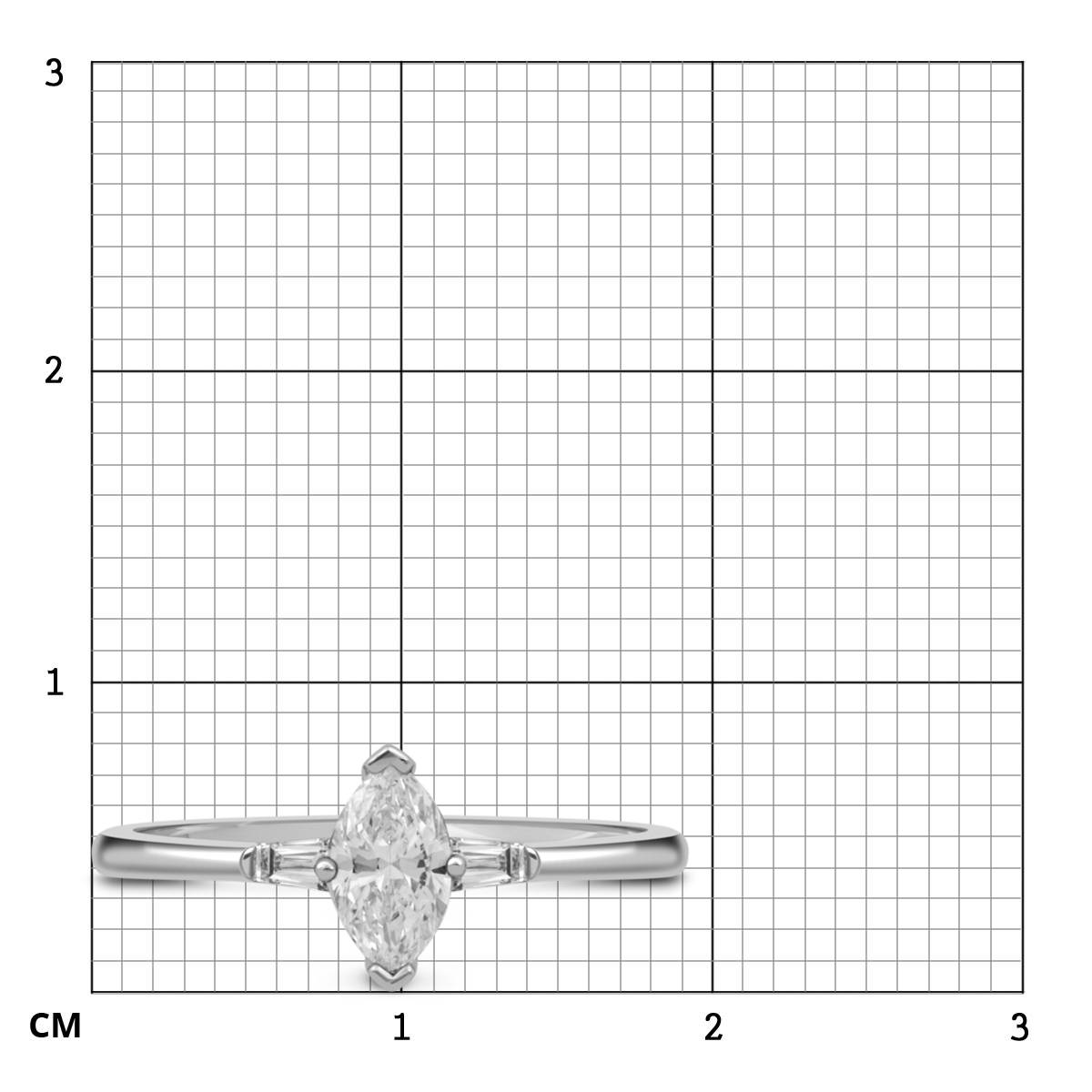 Помолвочное кольцо из белого золота с бриллиантами (049404)