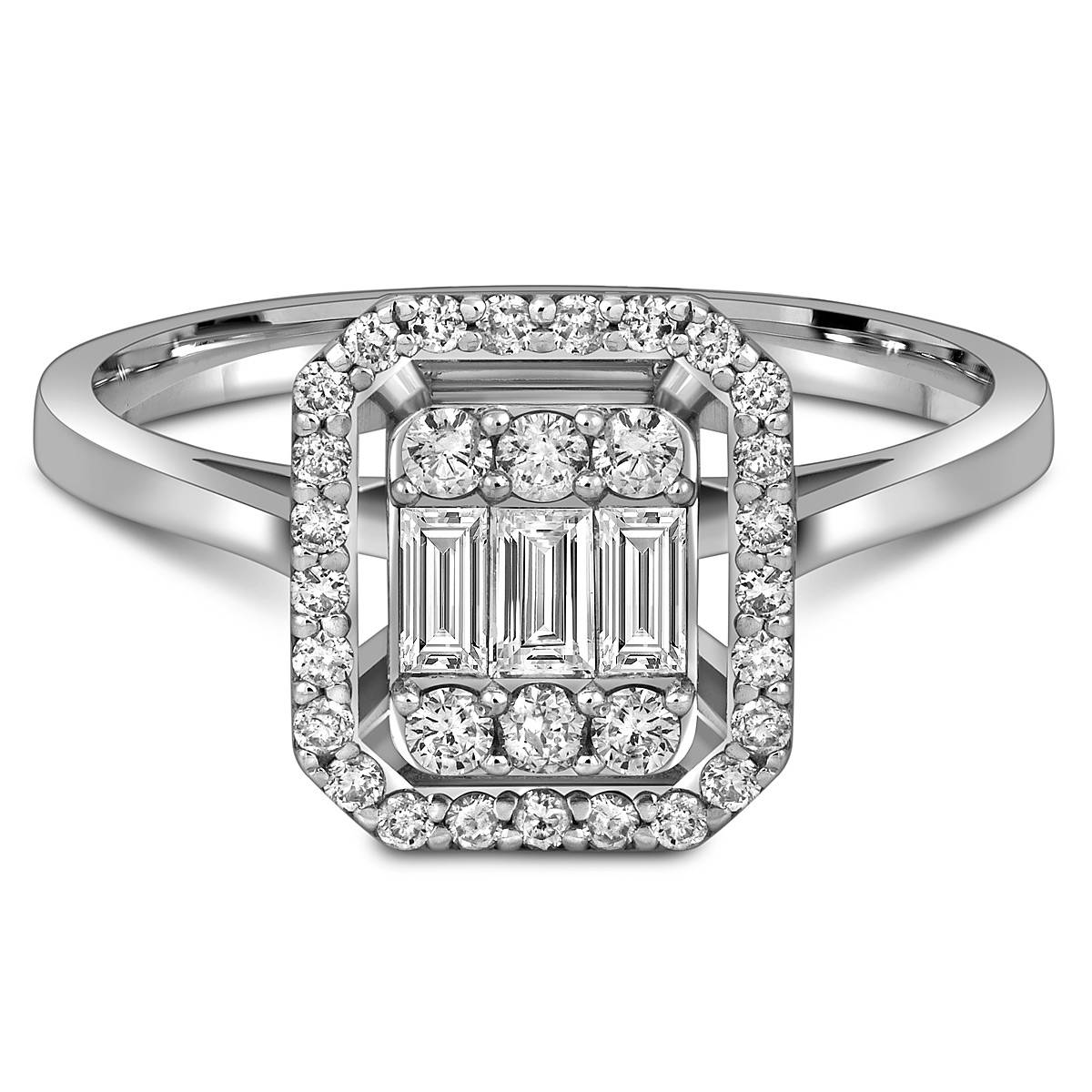 Кольцо из  белого золота с бриллиантами (057784)