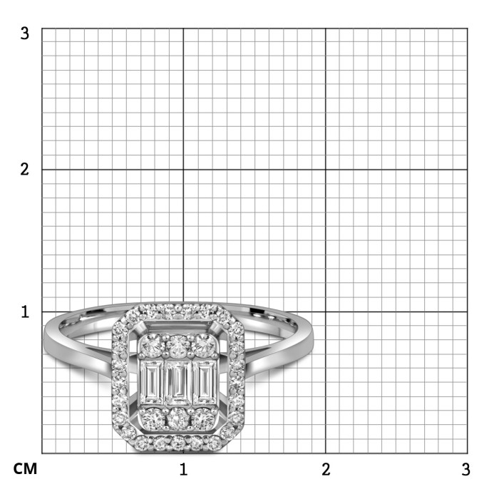 Кольцо из  белого золота с бриллиантами (057784)
