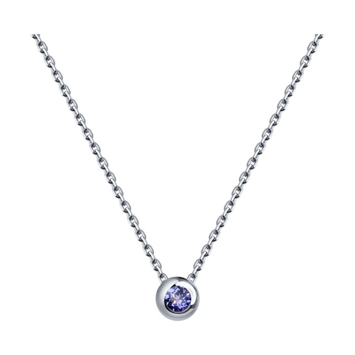 Колье из белого золота с танзанитом (047390)