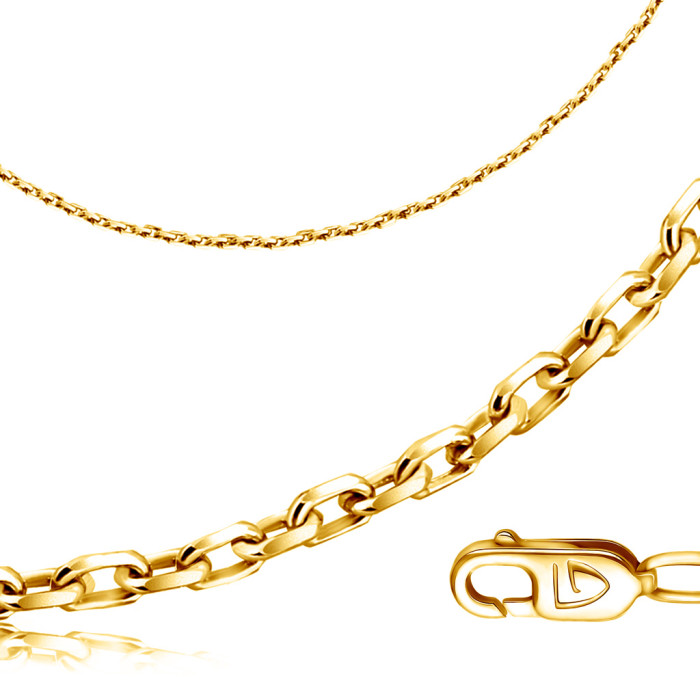 Цепь из жёлтого золота, плетение Якорное (047094)