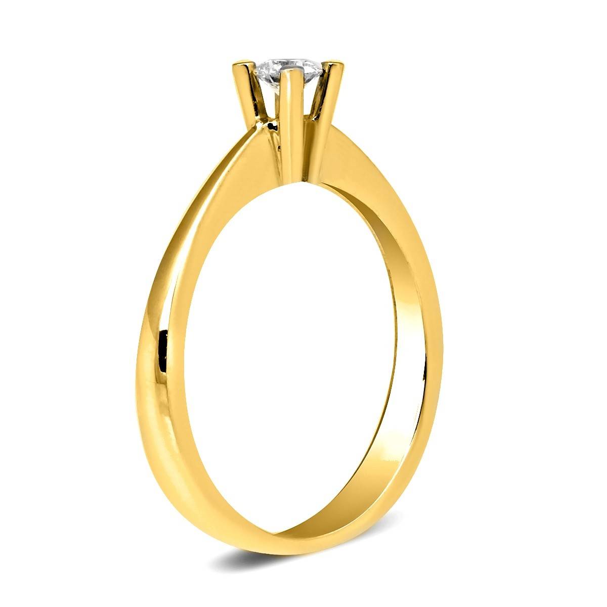 Помолвочное кольцо из жёлтого золота с бриллиантом (007069)