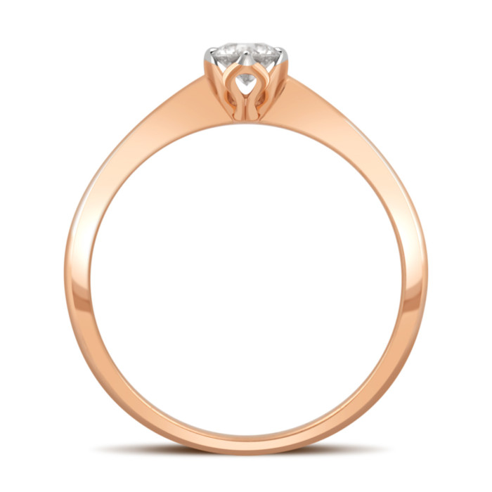 Помолвочное кольцо из красного золота с бриллиантом (032763)