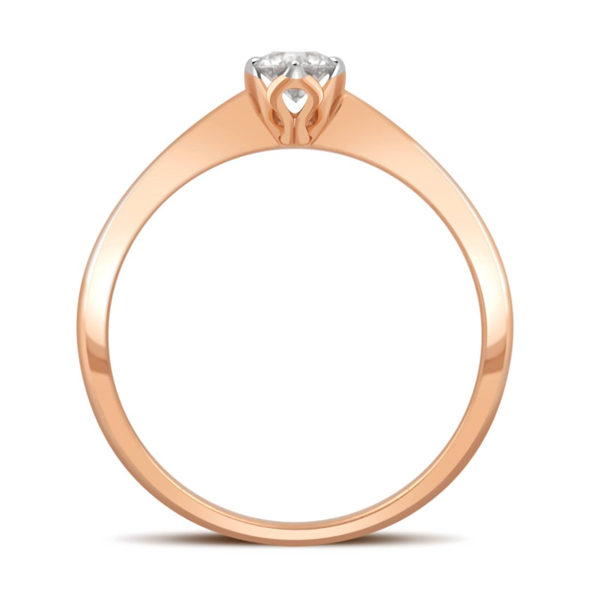 Помолвочное кольцо из красного золота с бриллиантом (032763)