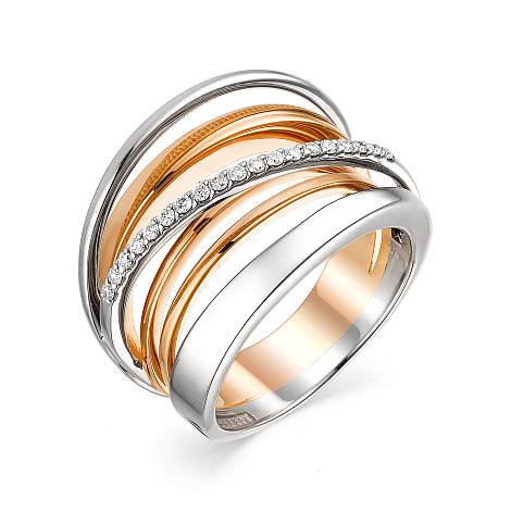 Кольцо из комбинированного золота с бриллиантами (043124)