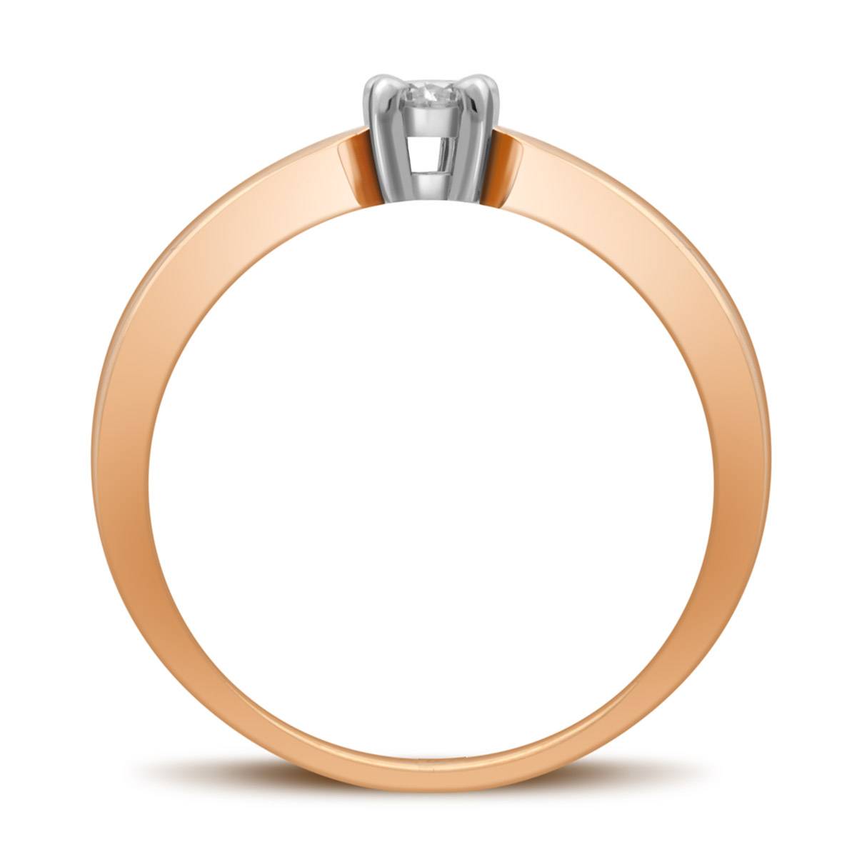Помолвочное кольцо из комбинированного золота с бриллиантом (029100)