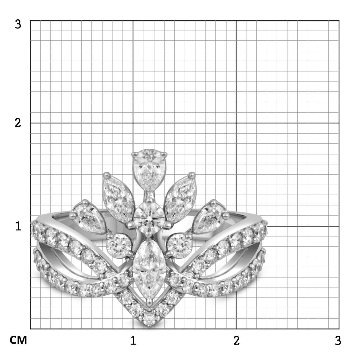 Кольцо из белого золота с бриллиантами (051991)