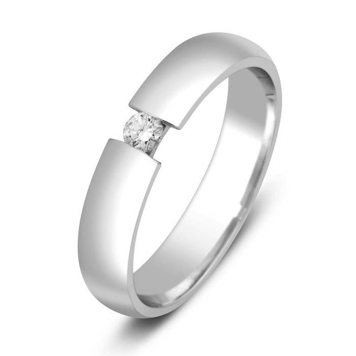 Обручальное кольцо из белого золота с бриллиантом (000307)