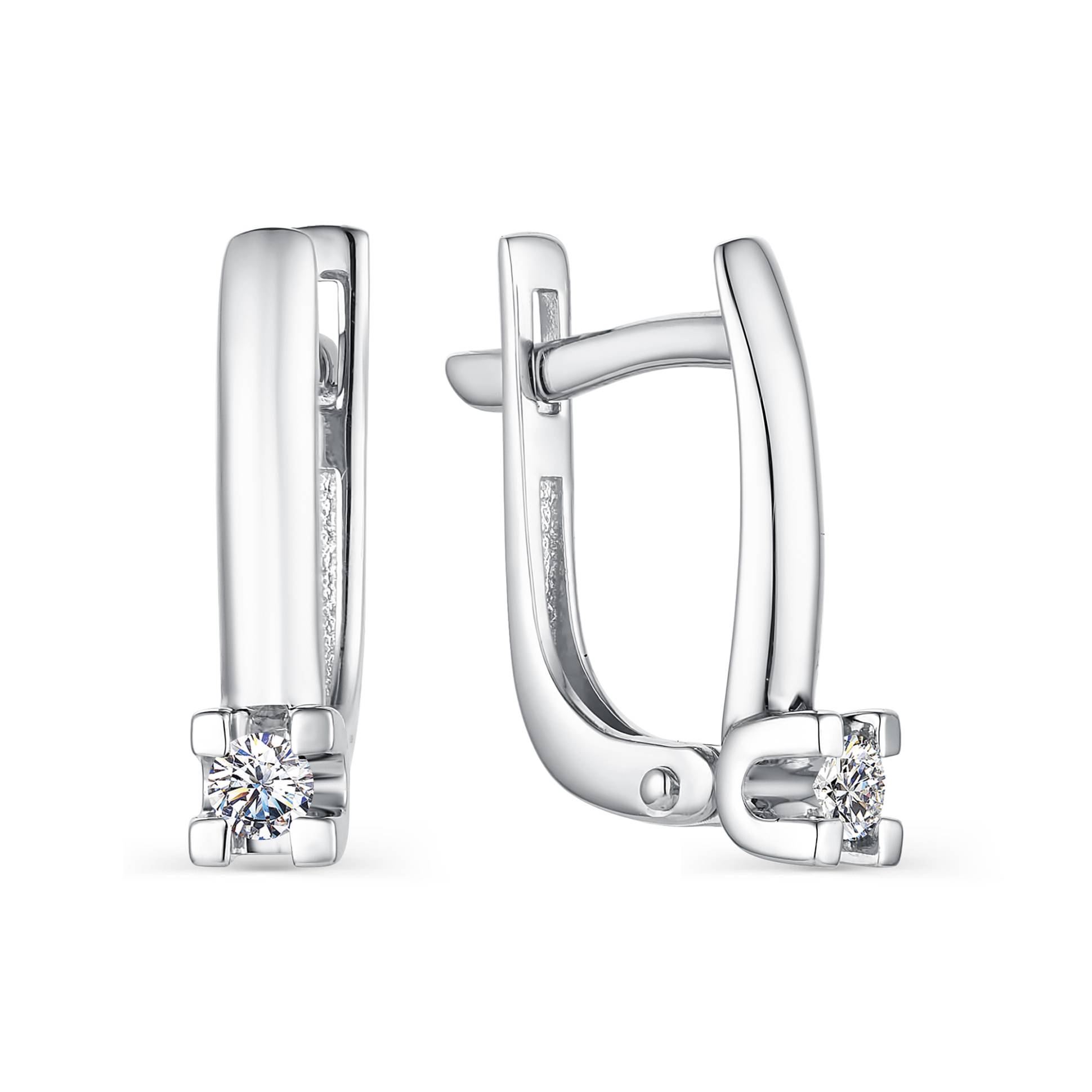 Серьги из белого золота с бриллиантами (040485)