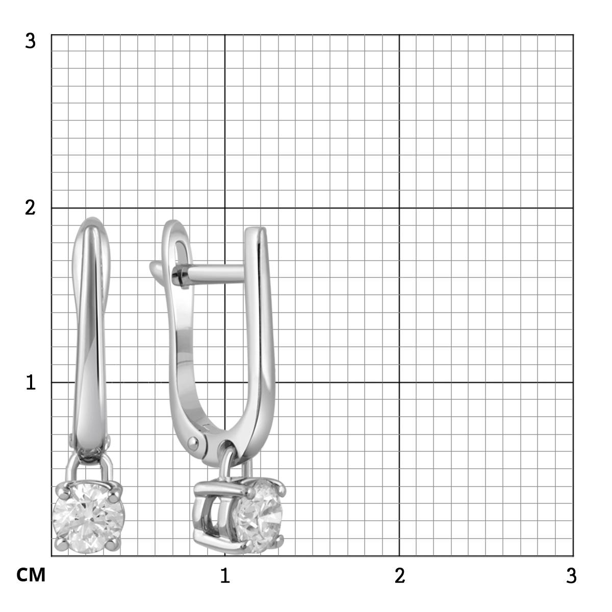 Серьги из белого золота с бриллиантами (044716)