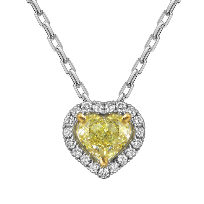 Колье из белого золота с бриллиантами "Сердце" (059195)