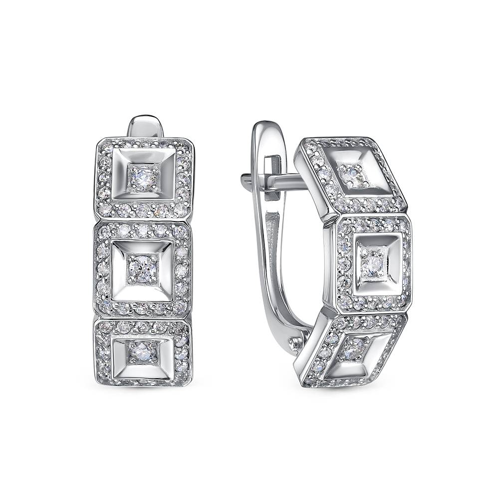 Серьги из платины с бриллиантами (057982)