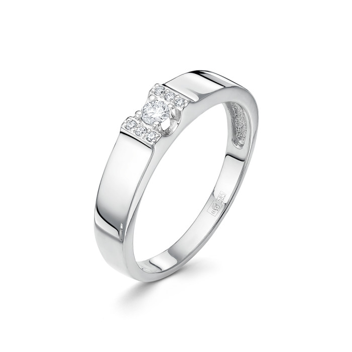 Помолвочное кольцо из белого золота с бриллиантами (049616)