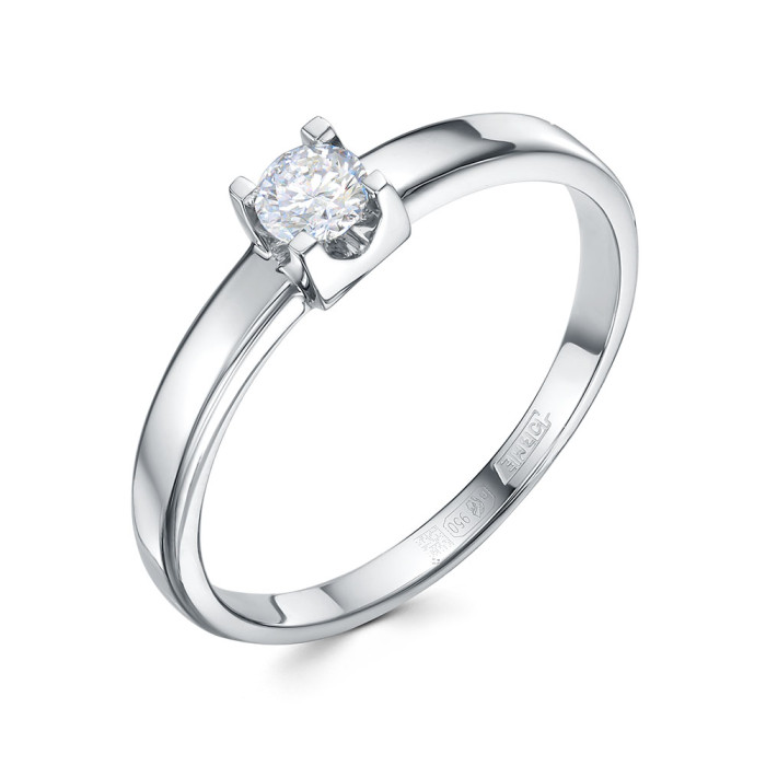 Помолвочное кольцо из платины с бриллиантом (060630)