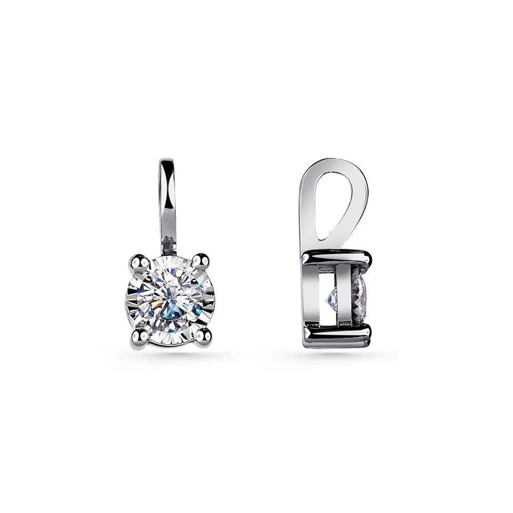 Кулон из белого золота с бриллиантами (057424)