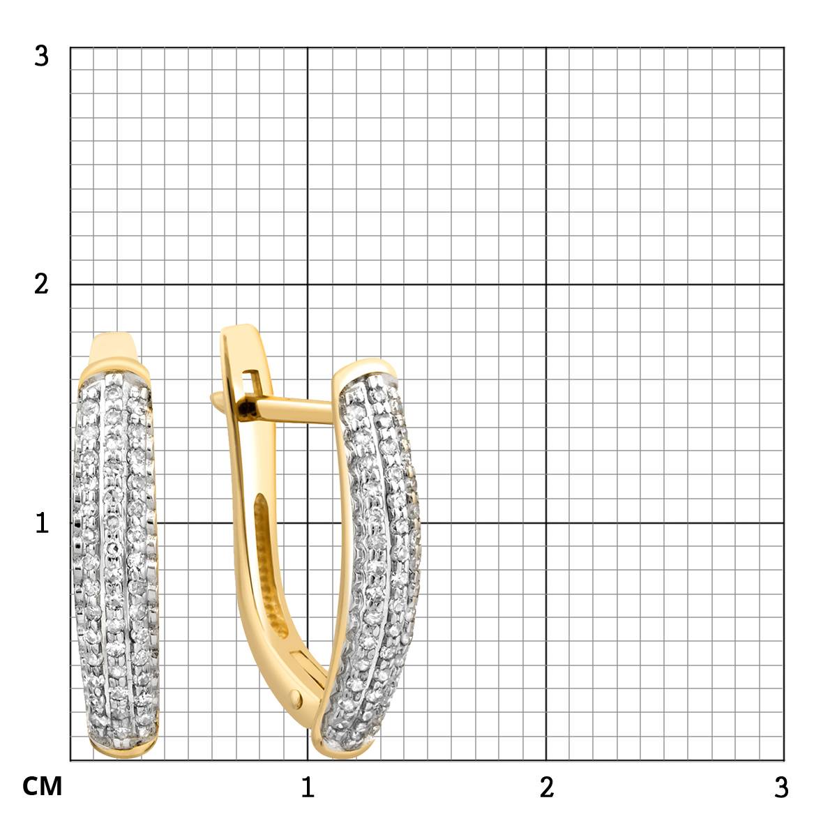 Серьги из жёлтого золота с бриллиантами (024126)