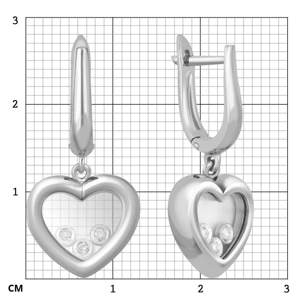 Серьги из белого золота с бриллиантами (039717)