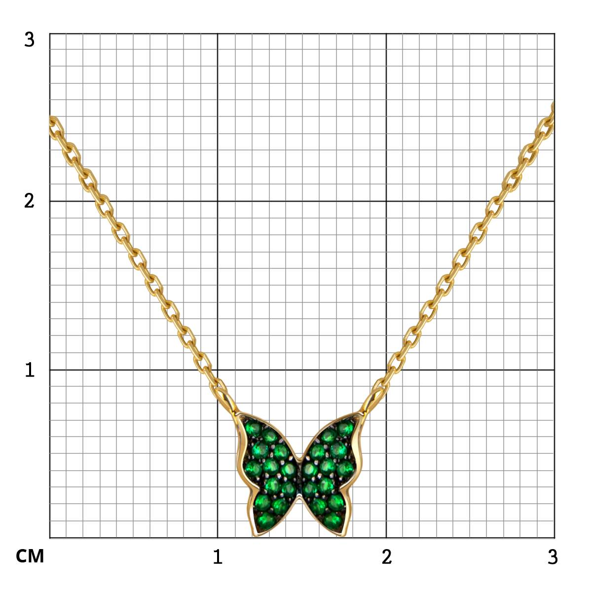 Колье из жёлтого золота с фианитами 