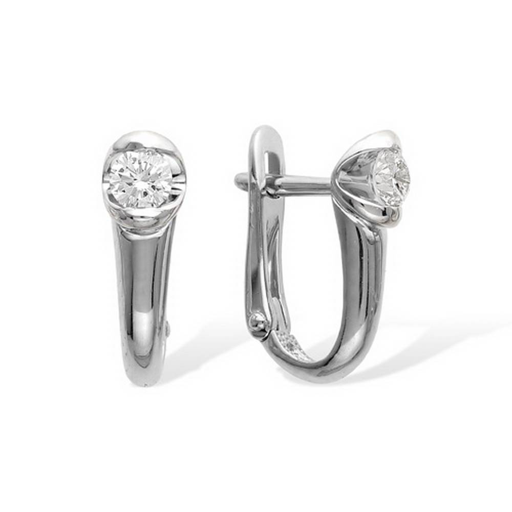 Серьги из белого золота с бриллиантами (039904)