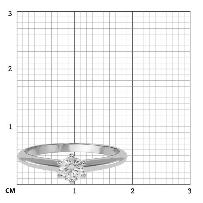 Помолвочное  кольцо из платины с бриллиантом (028329)