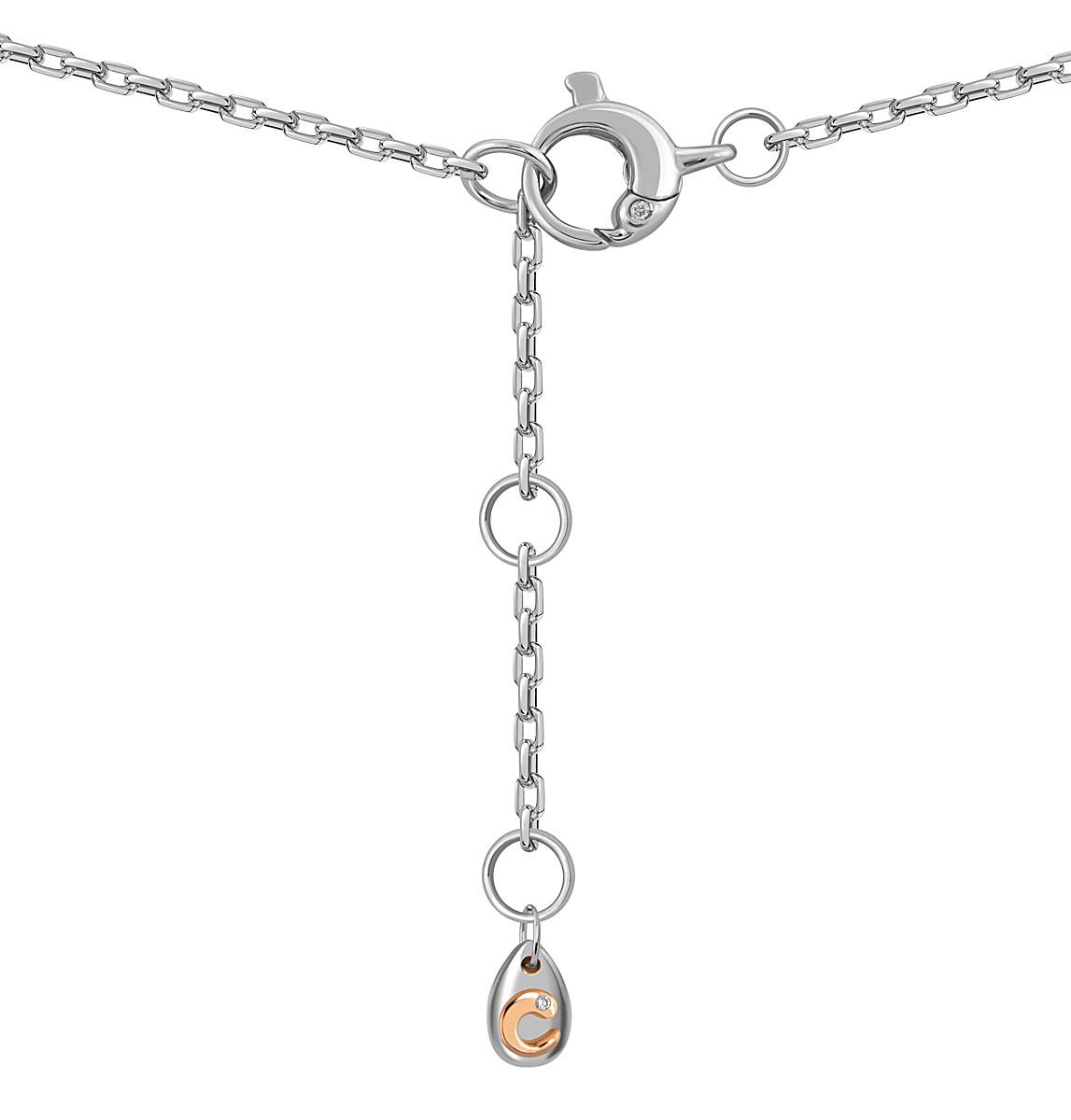 Колье из белого золота с бриллиантами и топазом 