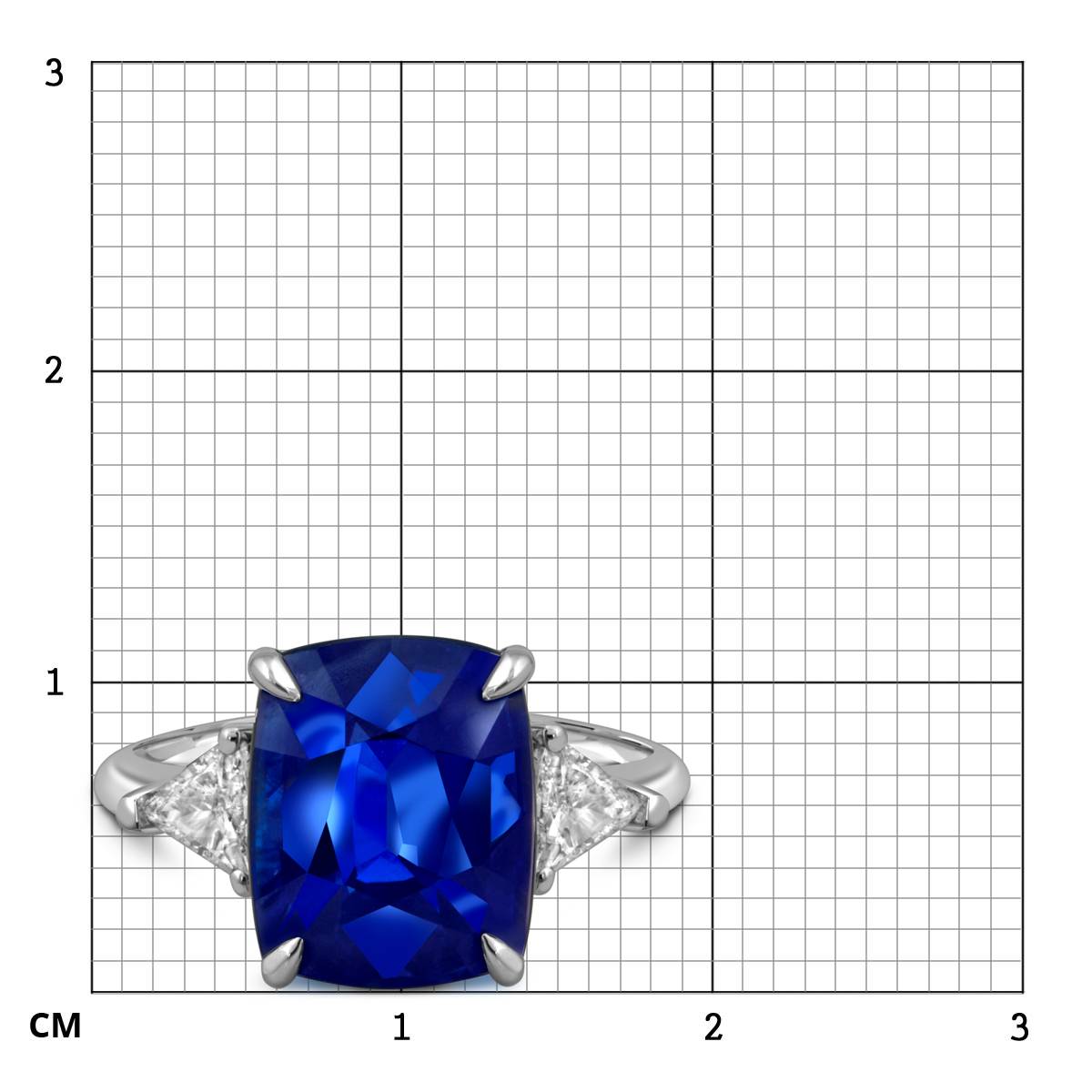 Кольцо из белого золота с бриллиантами и сапфиром (053551)