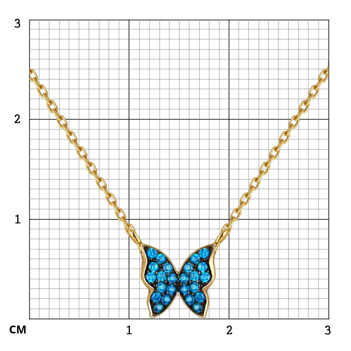 Колье из жёлтого золота с фианитами 