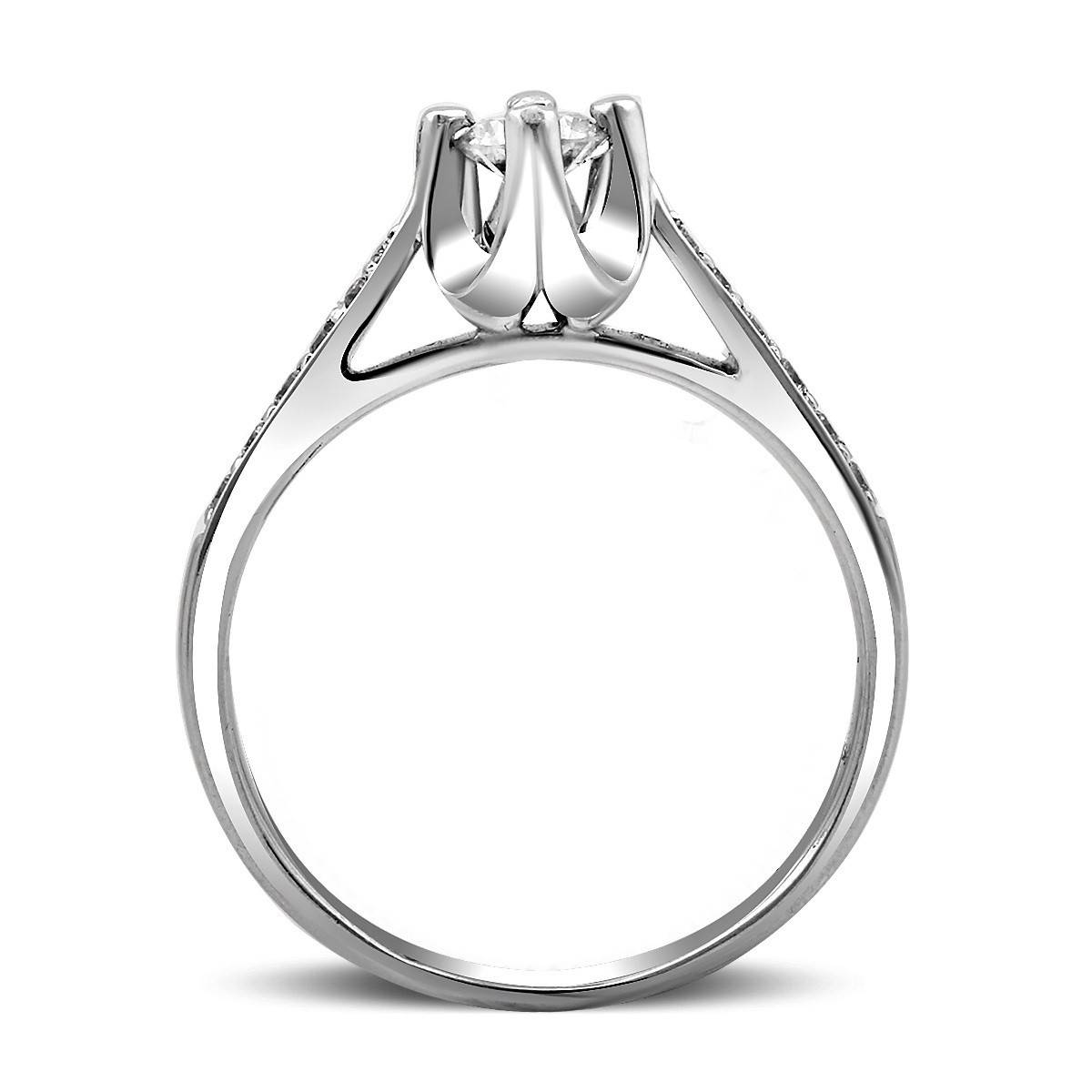 Помолвочное кольцо из белого золота с бриллиантами (016861)