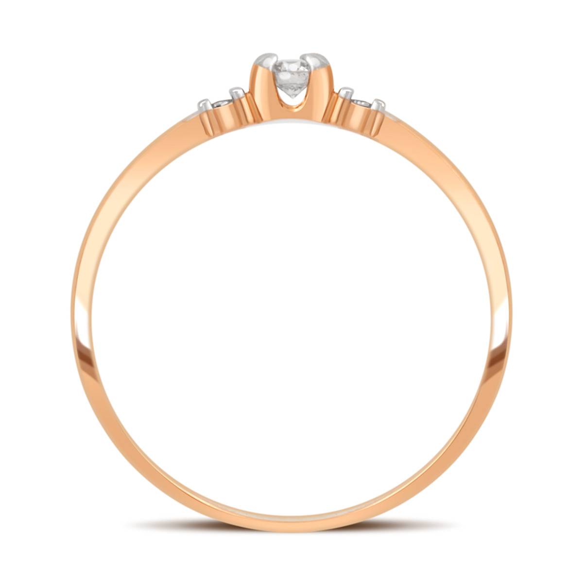 Помолвочное кольцо из красного золота с бриллиантами (032769)