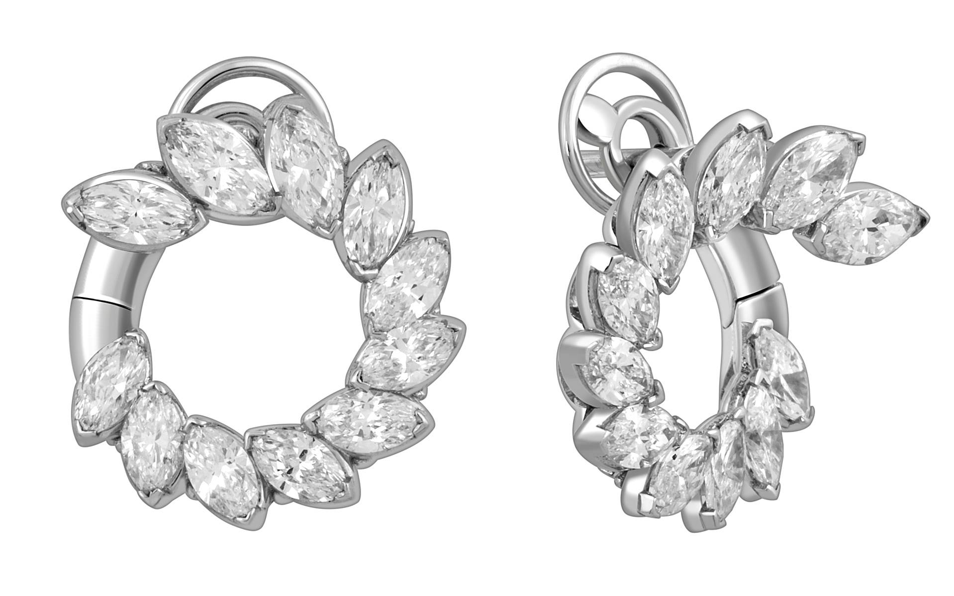 Серьги из белого золота с бриллиантами 