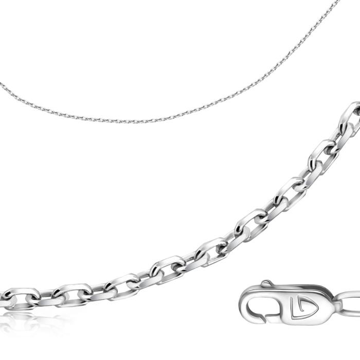 Цепь из белого золота, плетение Якорное (047080)