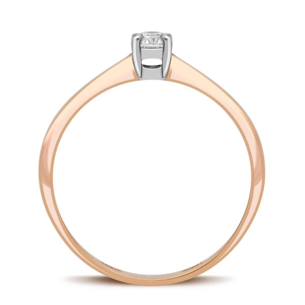 Помолвочное кольцо из красного золота с бриллиантом (039384)