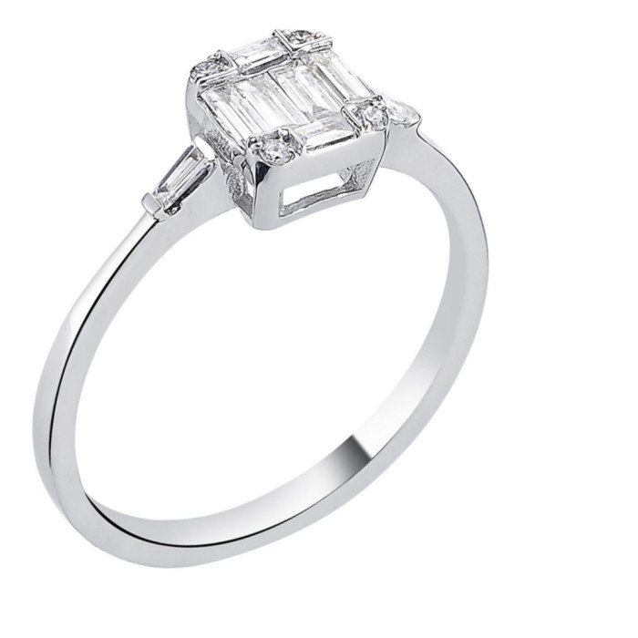 Кольцо из белого золота с бриллиантами (051583)