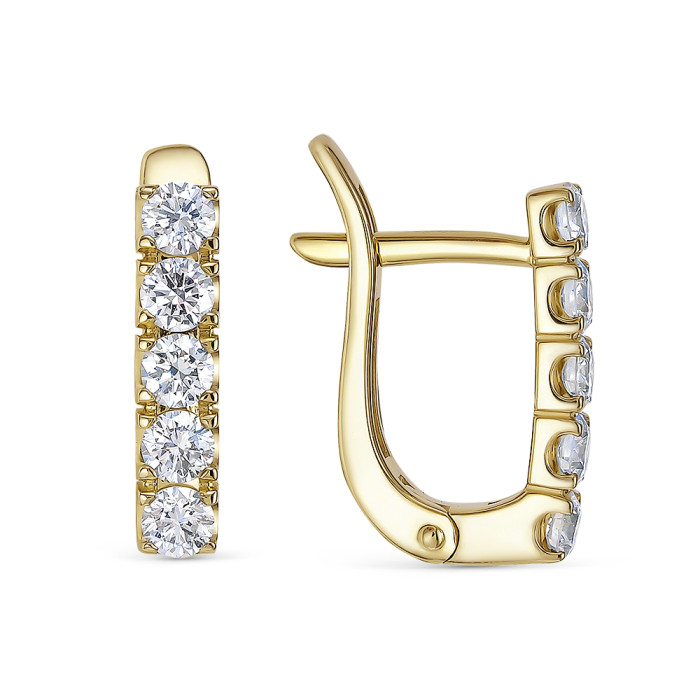 Серьги из жёлтого золота с бриллиантами (052824)