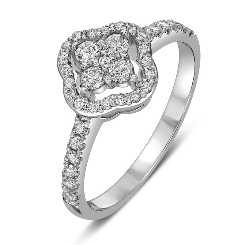 Кольцо из белого золота с бриллиантами (061591)