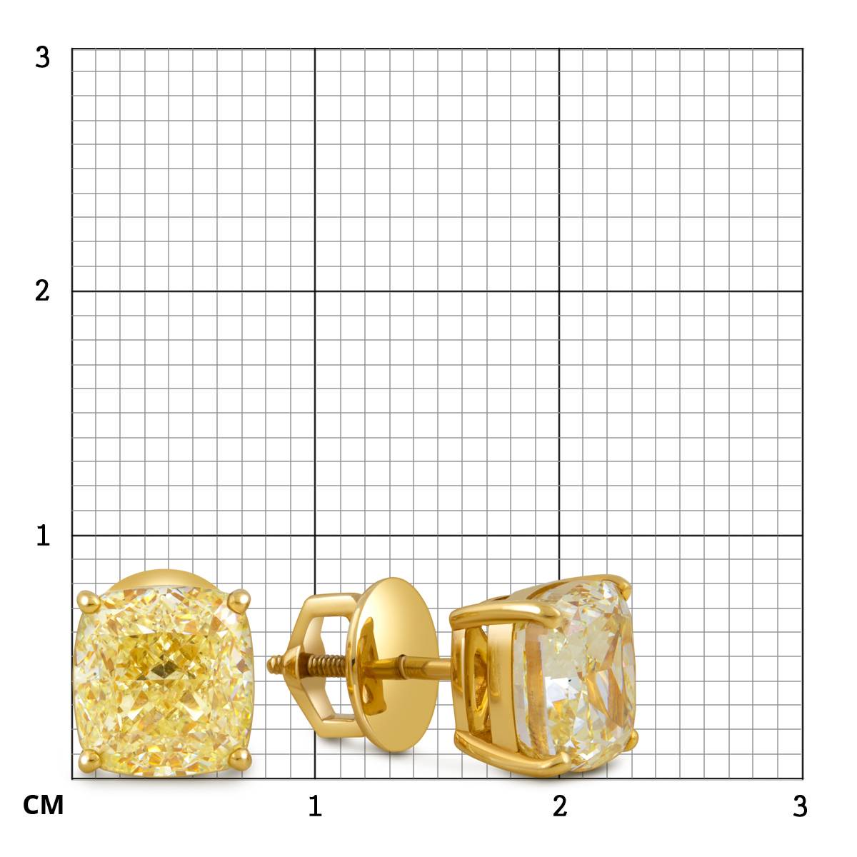 Серьги пусеты из жёлтого золота с бриллиантами (052093)