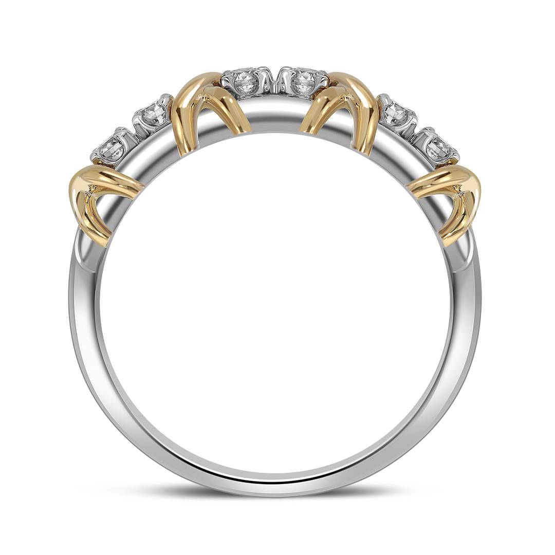 Кольцо из комбинированного золота с бриллиантами (049745)