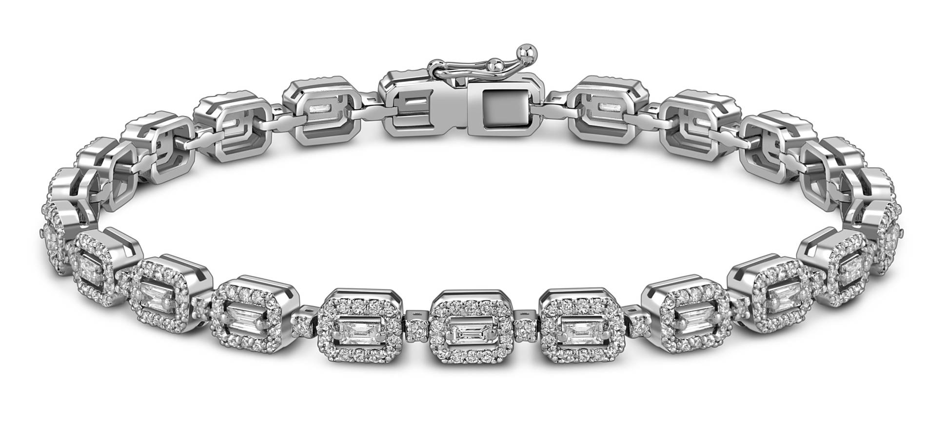 Браслет из белого золота с бриллиантами (051607)