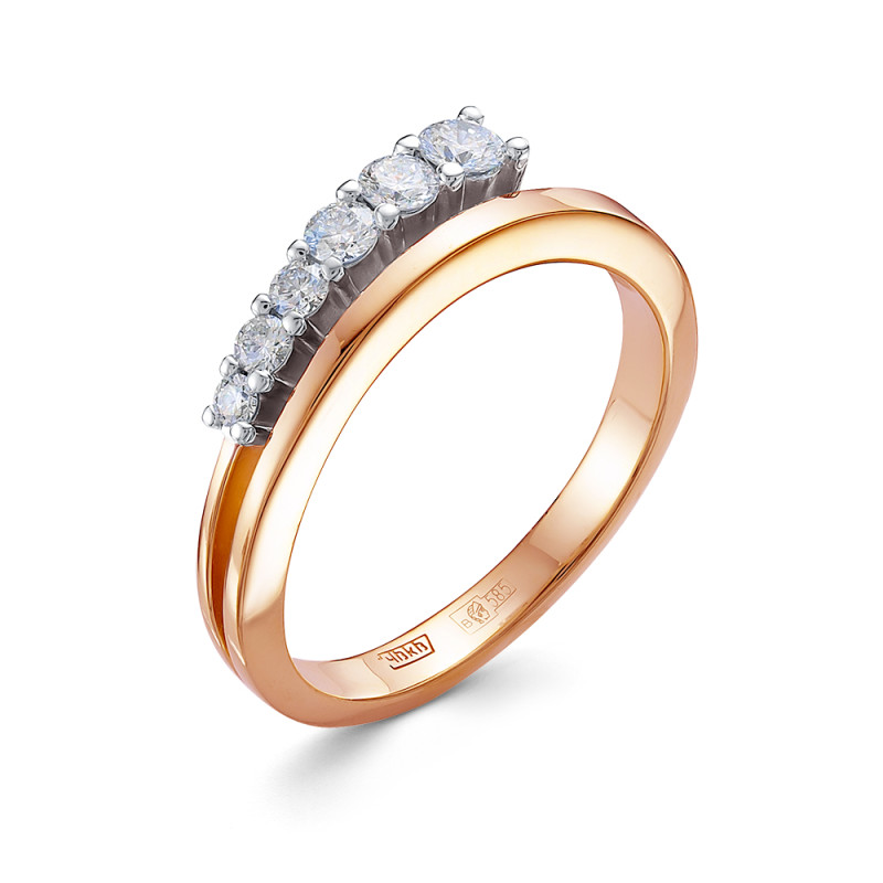 Кольцо из комбинированного золота с бриллиантами (053058)