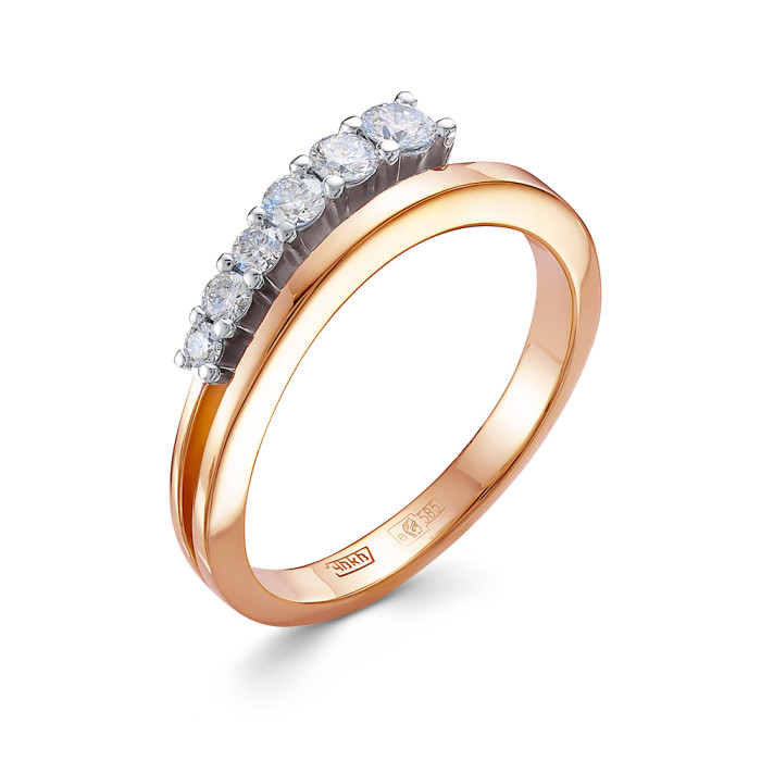 Кольцо из комбинированного золота с бриллиантами (053058)