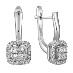 Серьги из белого золота с бриллиантами (053751)