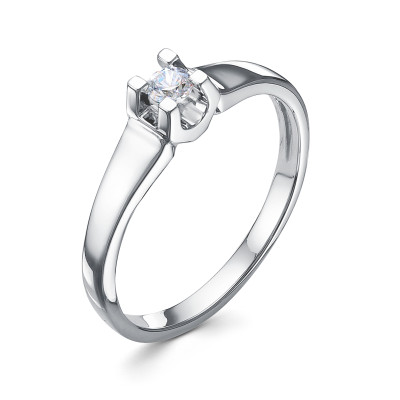 Помолвочное кольцо из платины с бриллиантом (060863)