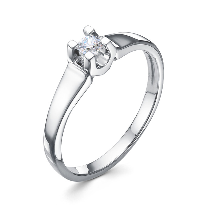 Помолвочное кольцо из платины с бриллиантом (060863)