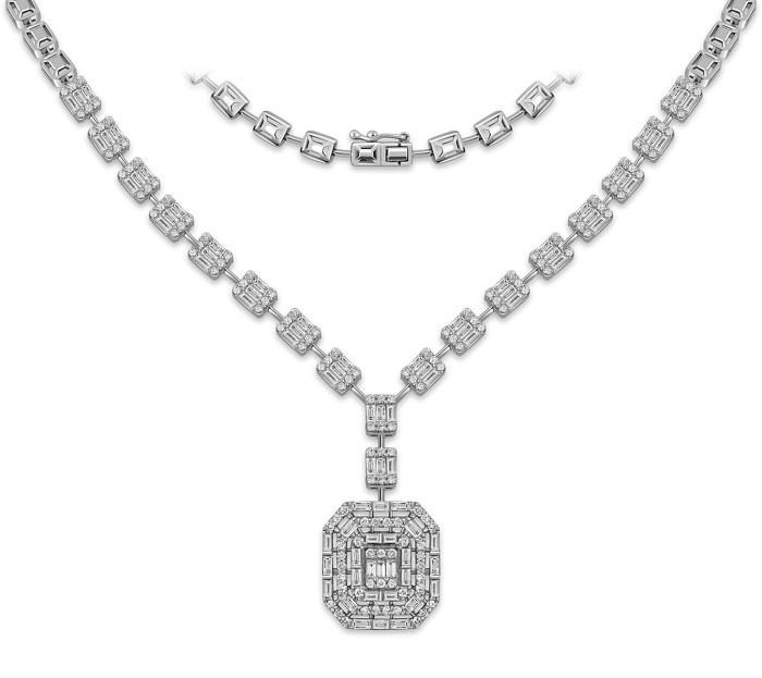 Колье из белого золота с бриллиантами (051854)