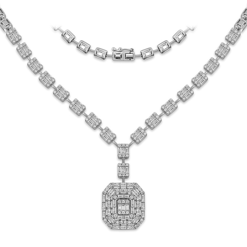 Колье из белого золота с бриллиантами (051854)